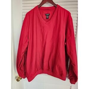 IZOD GOLF WINDBREAKER MENS PULLOVER‎ MAROON v neck JACKET MENS LARGE